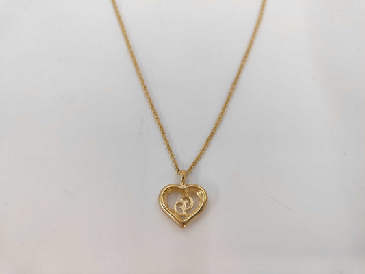 Dior CD logo heart necklace