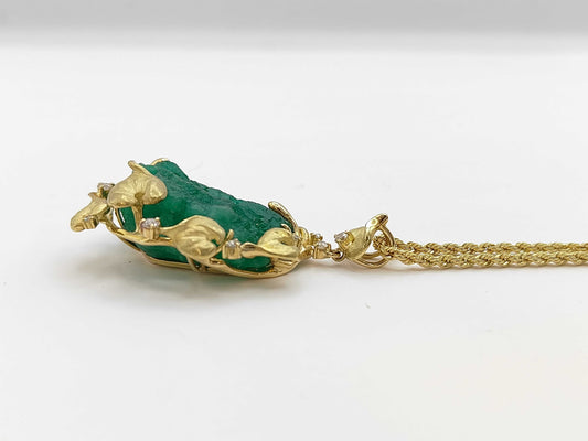 Colored Stone 41.08ct D0.31ct K18 22.0g Necklace