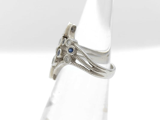 S0.95ct D0.30ct Pt900 10.5g Ring