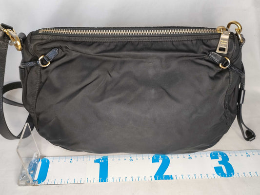 PRADA Nylon Prada Shoulder Bag, Black Nylon, BT0689 Shoulder Bag