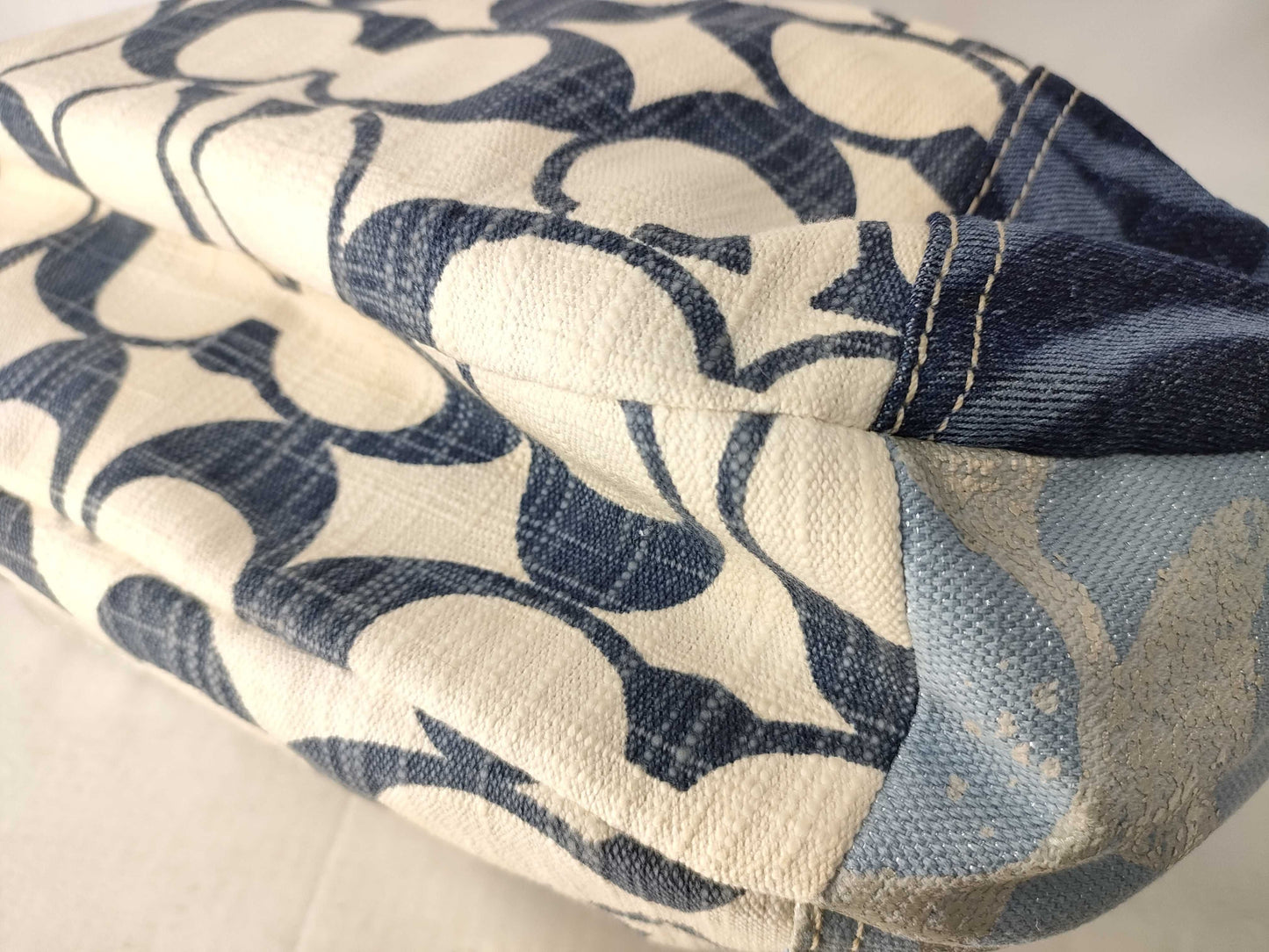 COACH COACH Poppy Shoulder Bag Patchwork Denim Shoulder Bag