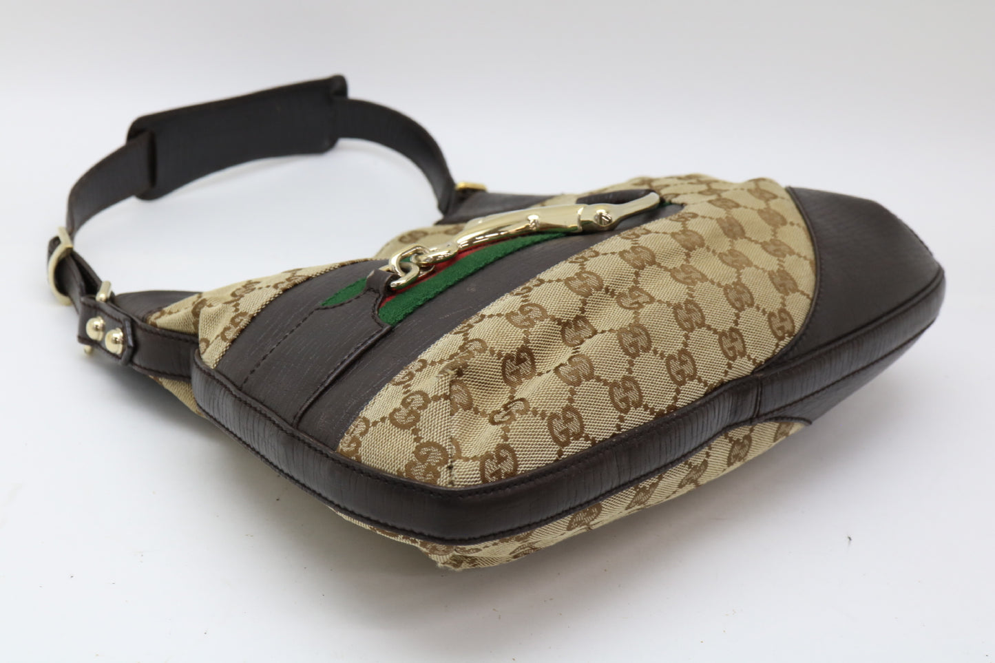 GUCCI GG Canvas Sherry Horsebit Shoulder Bag