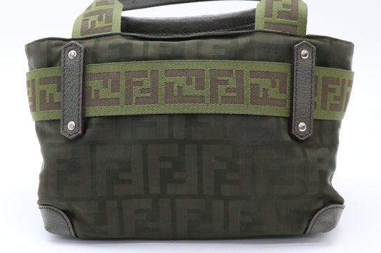 FENDI Zucca nylon leather handbag