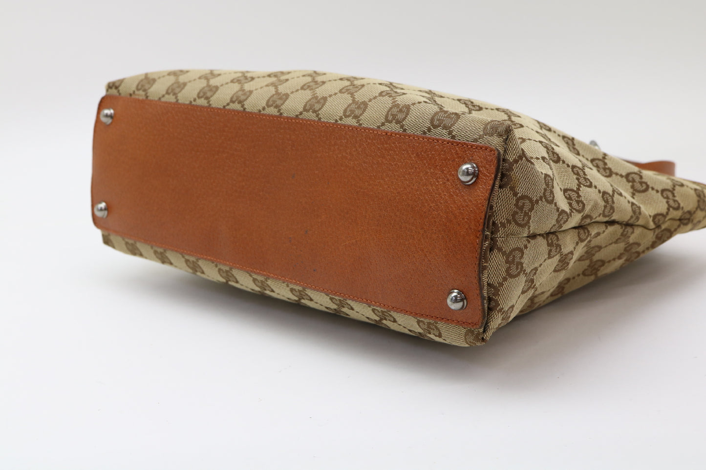 GUCCI GG Canvas Leather Handbag