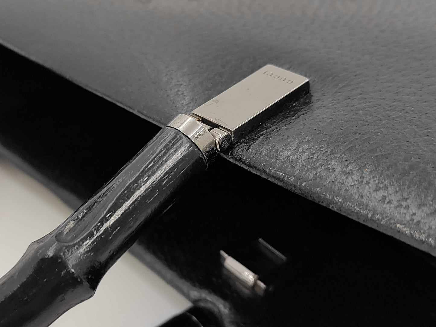 GUCCI Bamboo Leather Handbag, Non-sticky