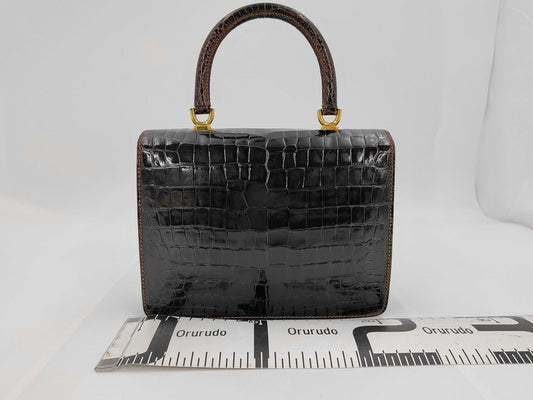 Spreafico Crocodile Handbag Black Handbag