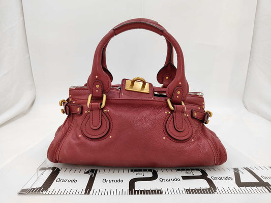 Chloe Paddington Leather Handbag in Bordeaux