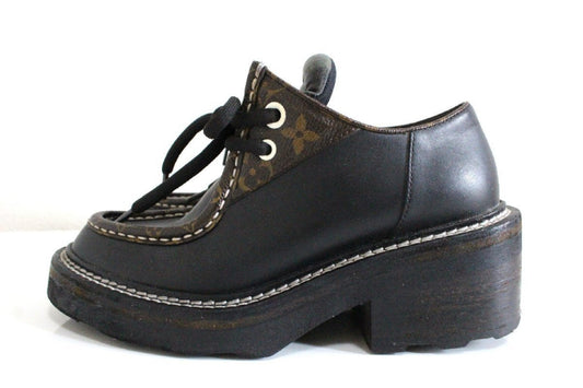 LOUIS VUITTON Bobur Line Monogram Shoes Women's Size 35 x Loafers