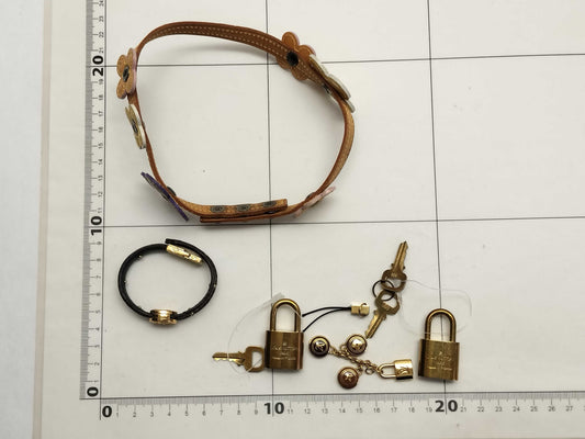 LOUIS VUITTON Padlock Bracelet and 5 other accessories set