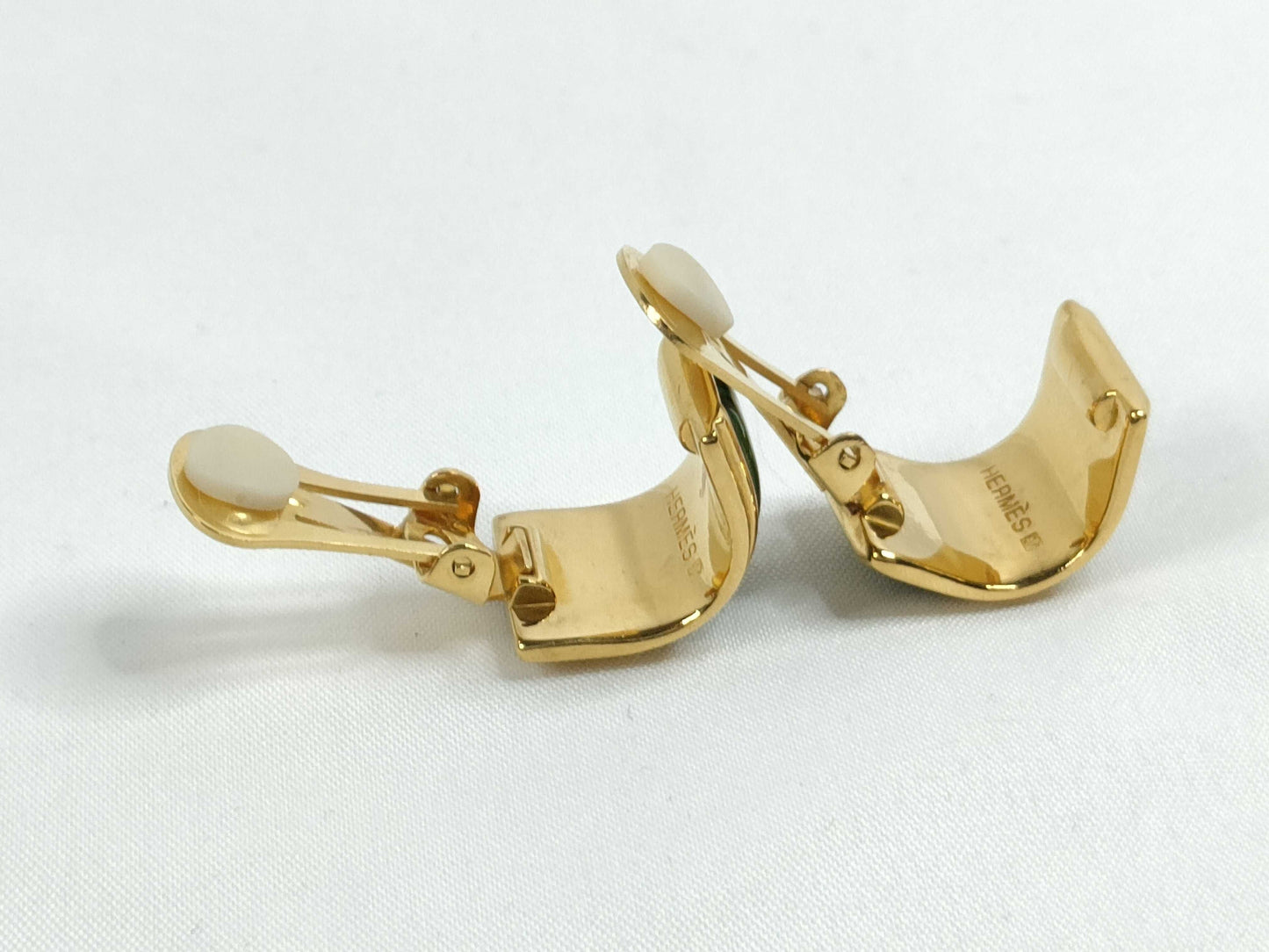 HERMES Hermes enamel earrings GP 15.3g earrings