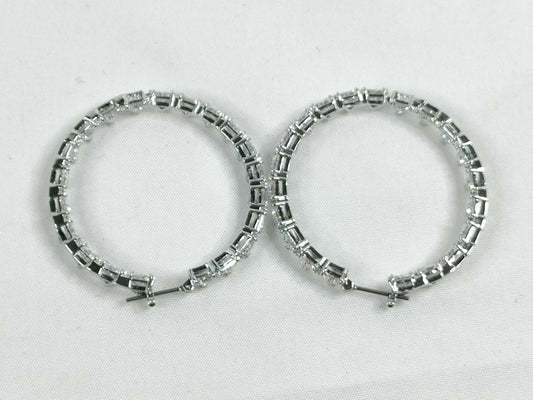 SWAROVSKI Rhinestone Circle Earrings, Metal, 8.8g