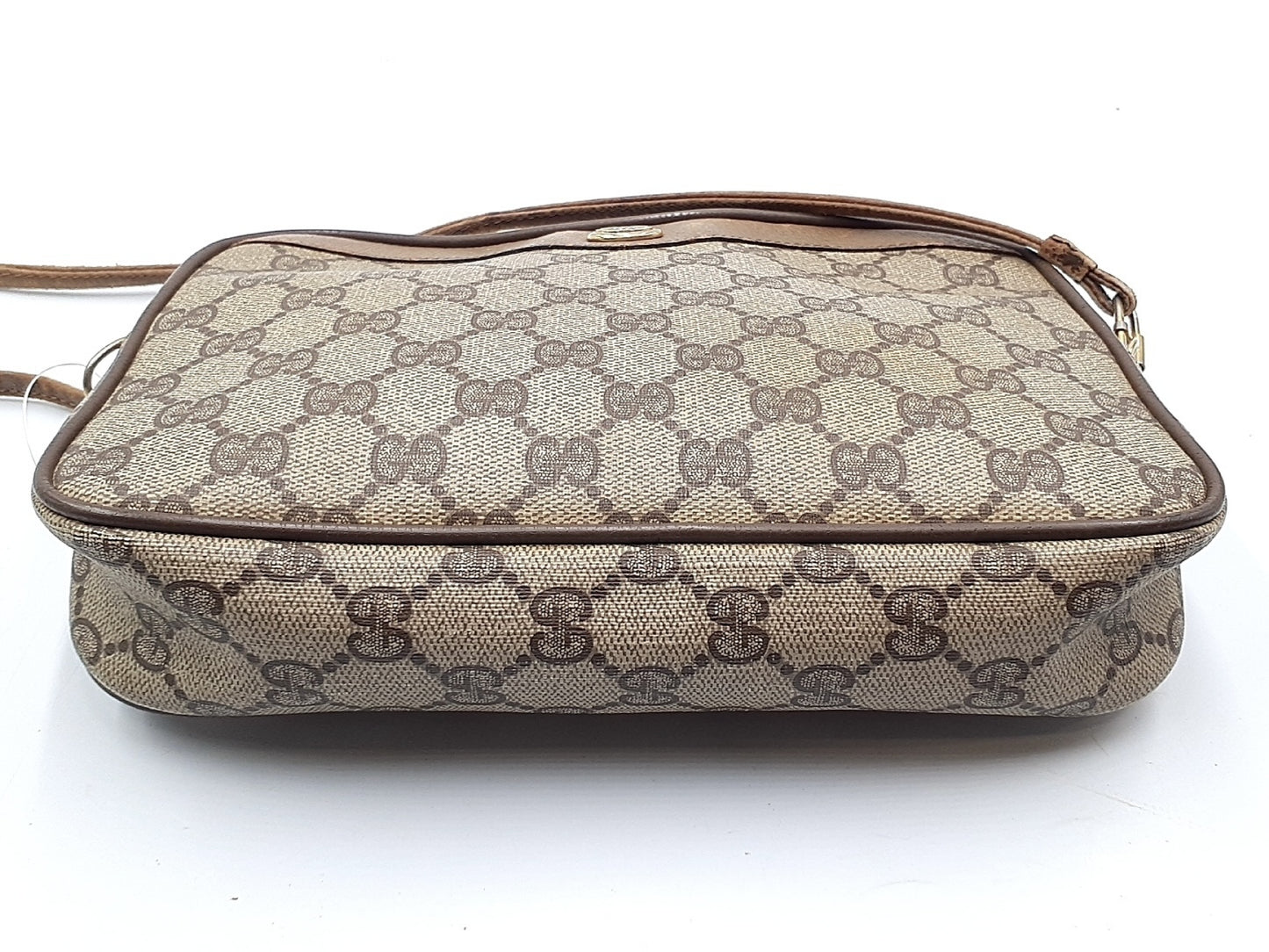 GUCCI GG Supreme Gold Hardware Leather Shoulder Bag