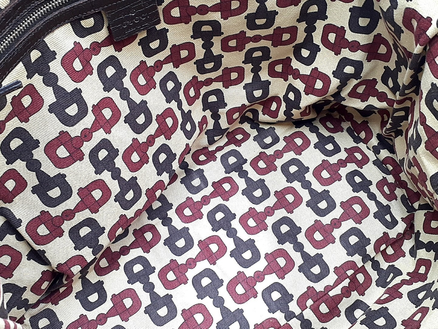 GUCCI 4-piece set: GG canvas, Sherry line, wood handle, leather tote, leather shoulder bag