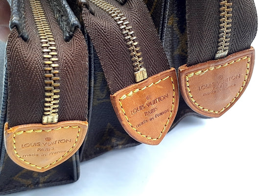 LOUIS VUITTON 3-Piece Monogram Pouch Set: Poche Toilette 15 and Poche Toilette 19