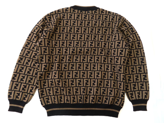 FENDI XL 50 Men's Zucca Print FF Fendi Knit Top