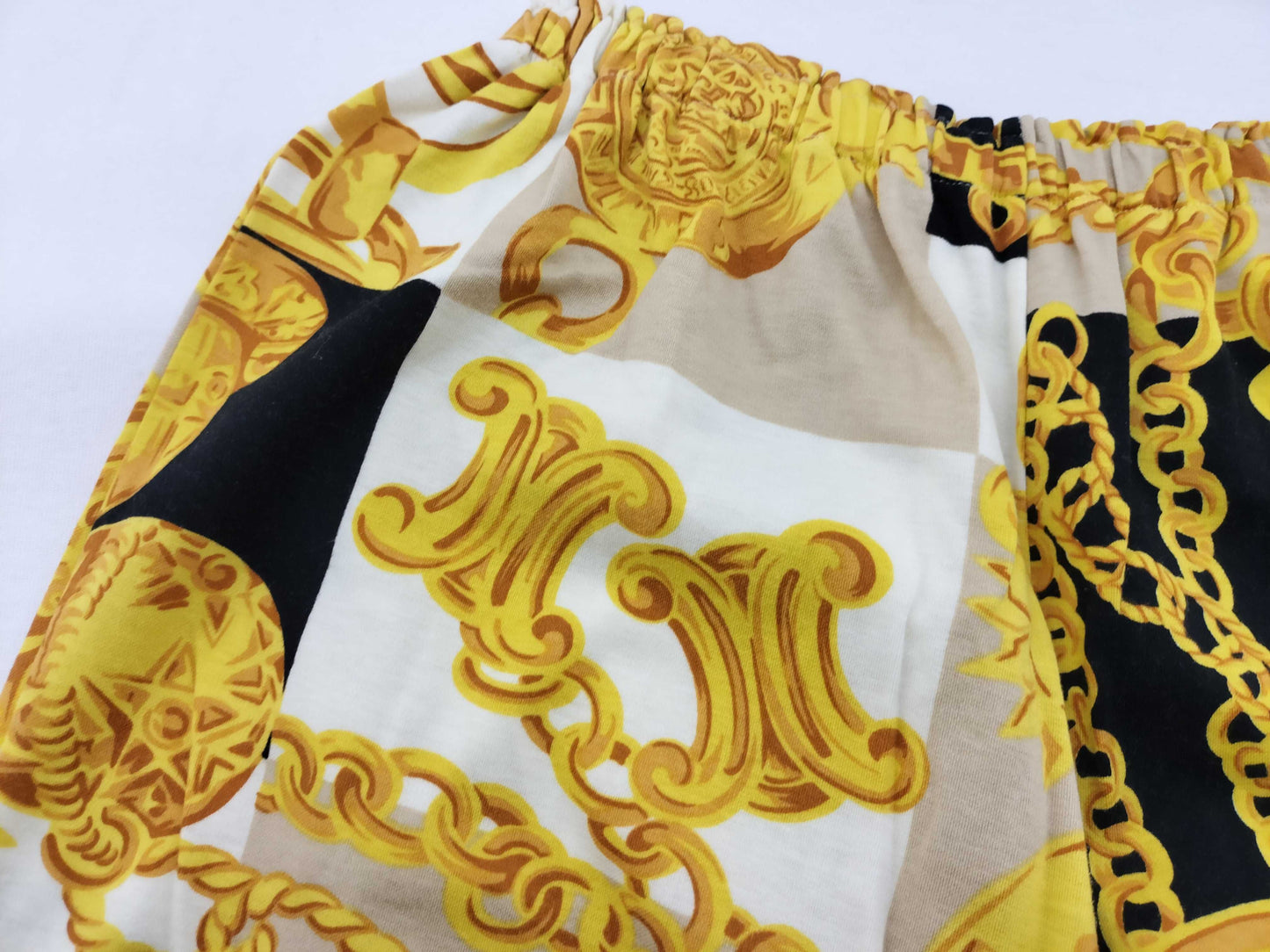 CELINE Triomphe Gold Print Sweatpants with Triomphe Logo