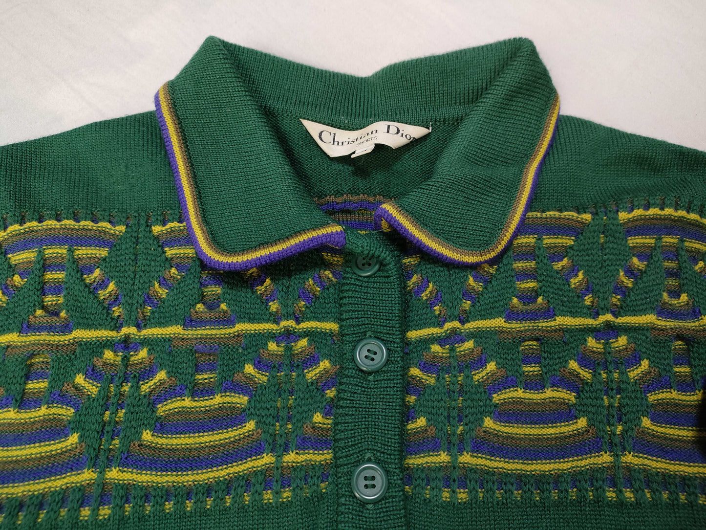 Dior Christian Dior Multicolor Wool Thick Knit Sweater Top