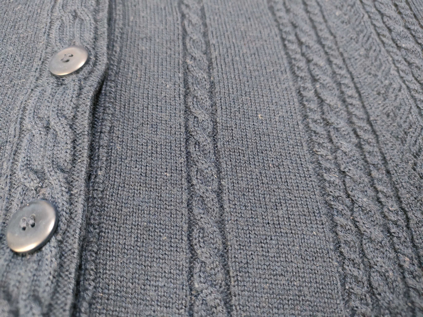 Dior DIOR SPORTS Cable Knit Wool Cardigan Navy