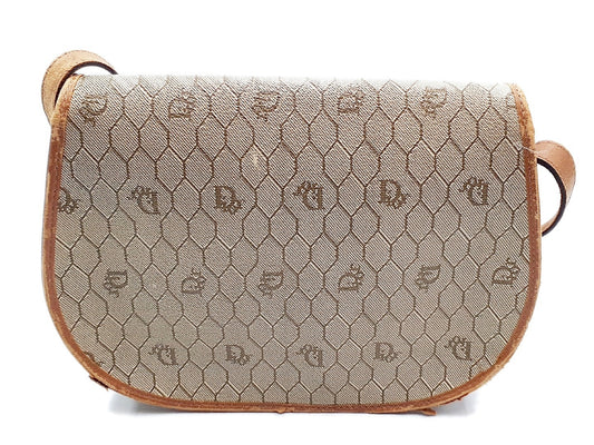 Dior Honeycomb Pattern Gold Hardware Leather Shoulder Bag