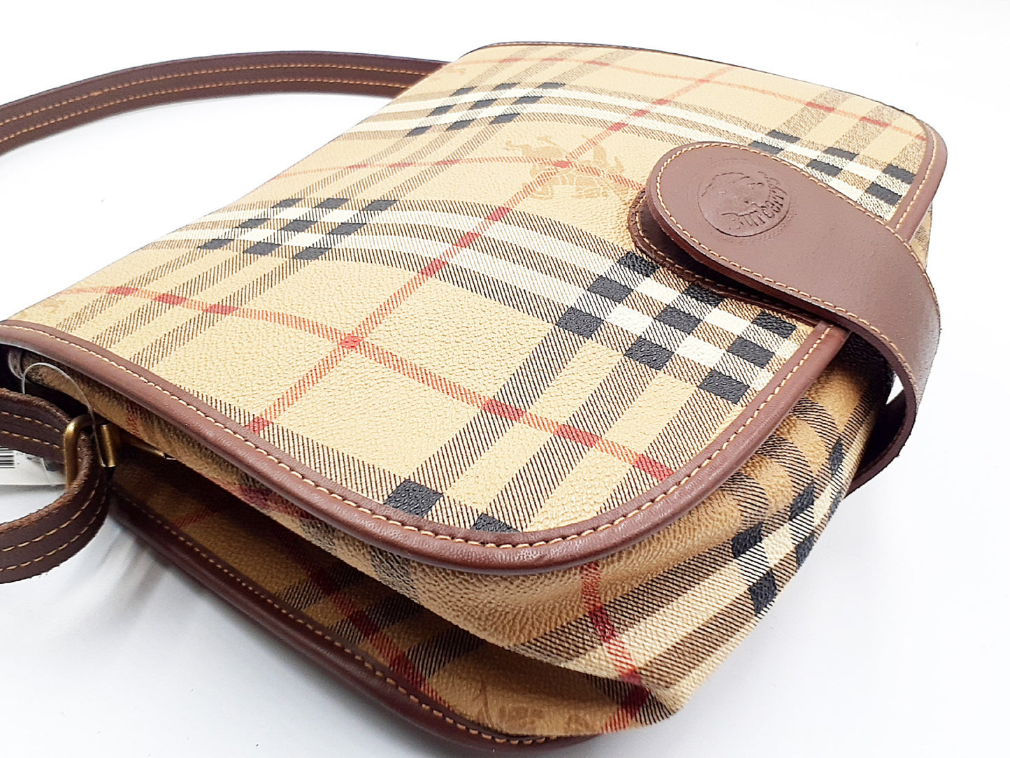BURBERRY Nova Check Leather Shoulder Bag