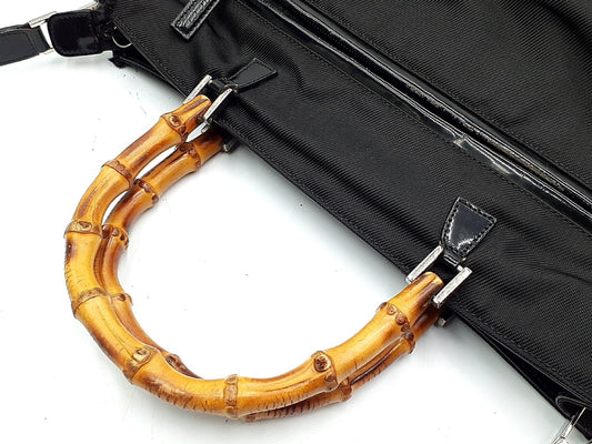 GUCCI Bamboo 3-Piece Set Bamboo 2-Way Shoulder Bag Leather Shoulder Bag