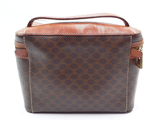 CELINE Macadam Pattern Gold Hardware Leather Vanity Bag