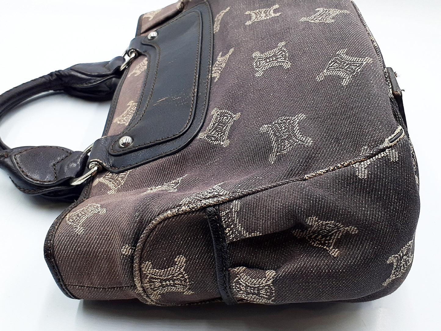 CELINE Boogie Denim Triomphe Leather Handbag