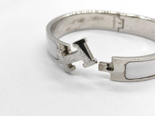 HERMES Click H Silver GP Bracelet Bangle Accessories Bracelets & Bangles