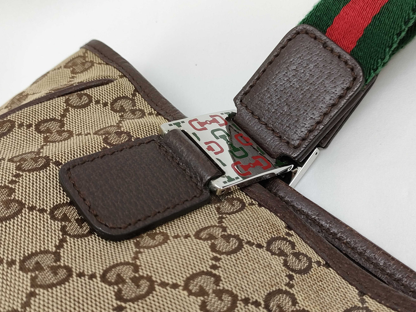 GUCCI GG Canvas Gucci Handbag Sherry Line Handbag