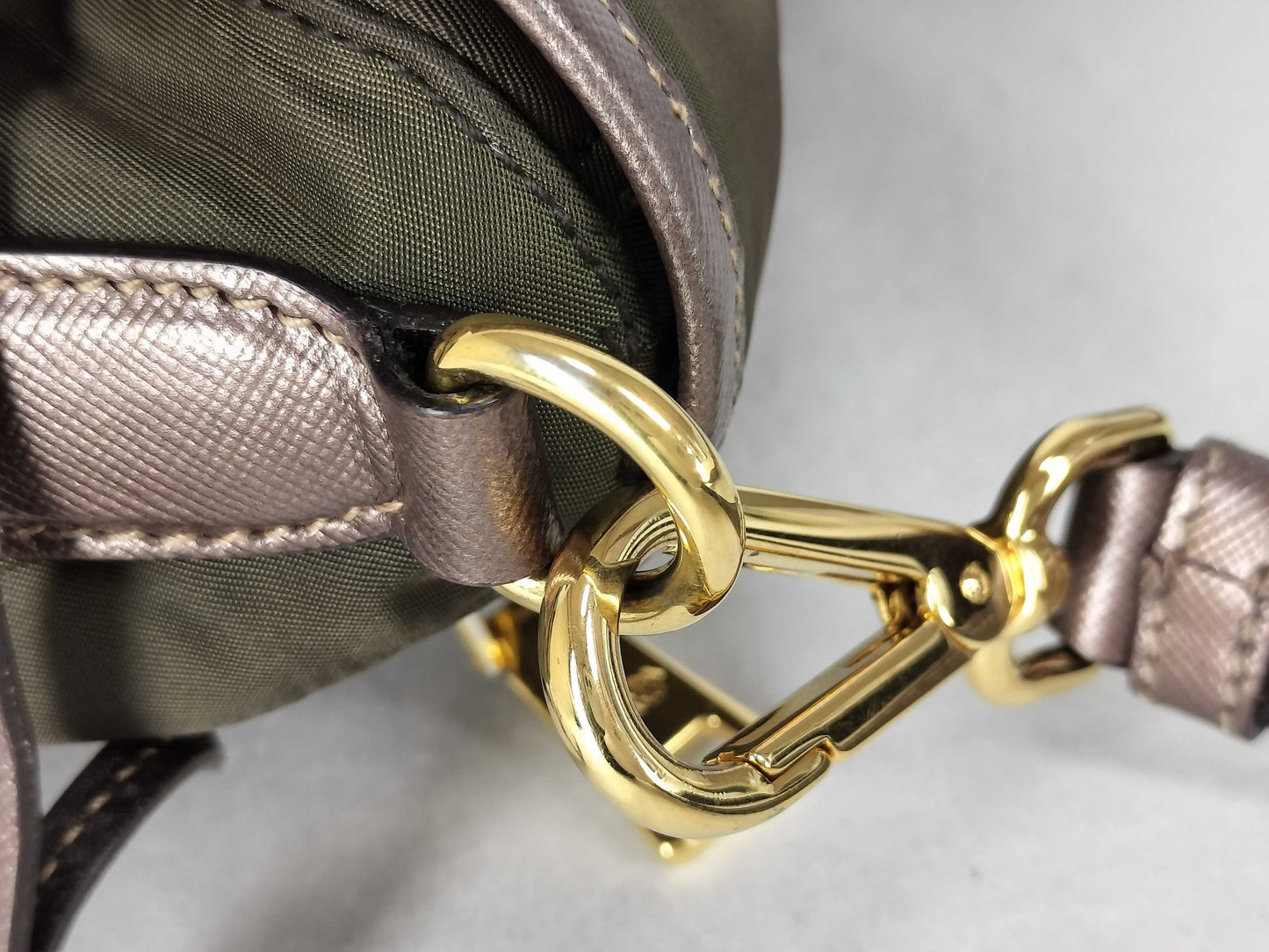 PRADA Nylon Prada Nylon Shoulder Bag Khaki Shoulder Bag