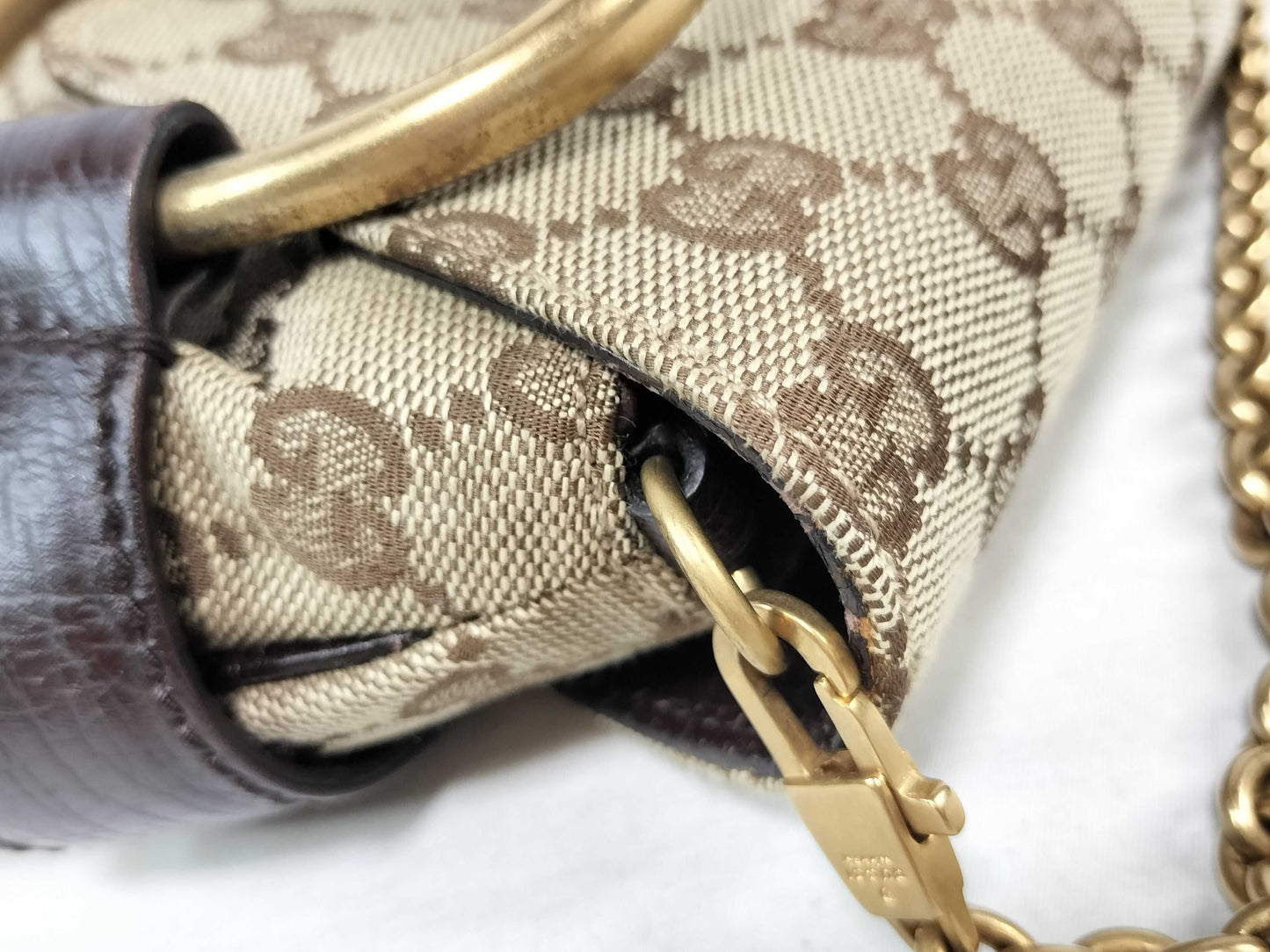 GUCCI GG Canvas GUCCI Horsebit Shoulder Bag Chain GG Canvas Shoulder Bag