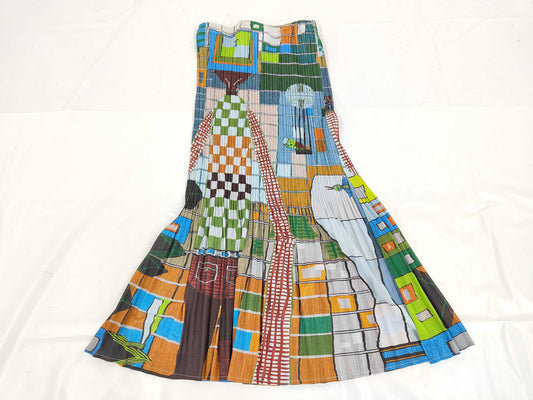 PLEATS PLEASE Gradient Pleated Long Skirt PP14-JK145 All-Over Print Multicolor 3 Skirt