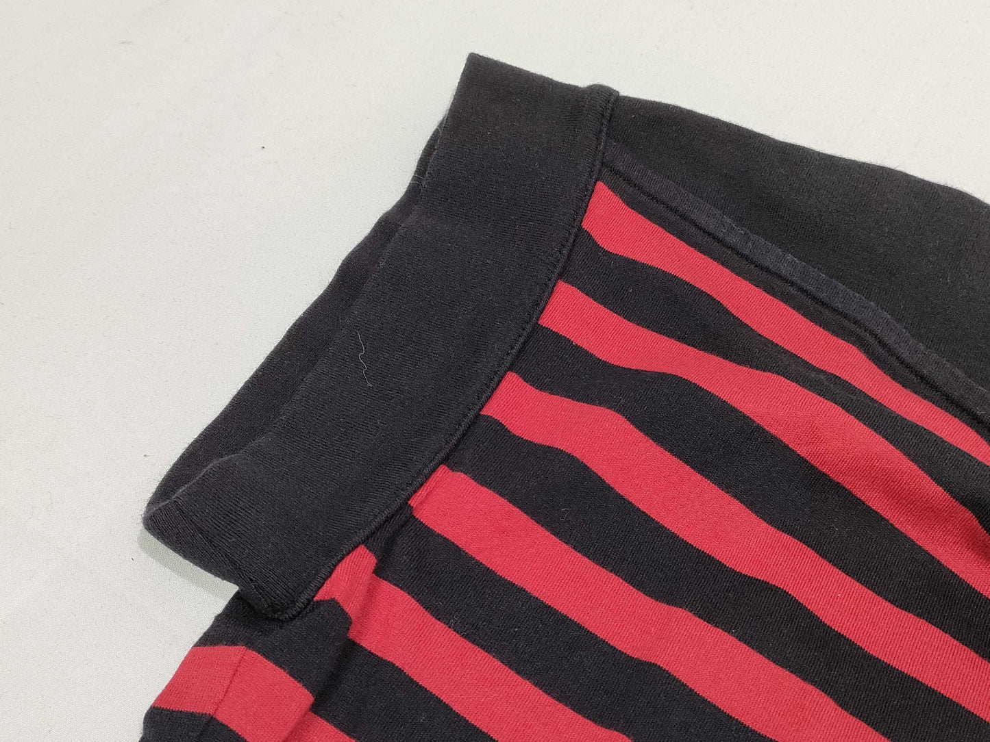 CELINE Striped Cotton T-Shirt, Black x Red