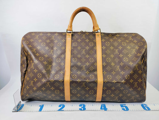 LOUIS VUITTON Monogram Keepall 60 M41422 MI0070 Poignier Name Tag Boston Bag