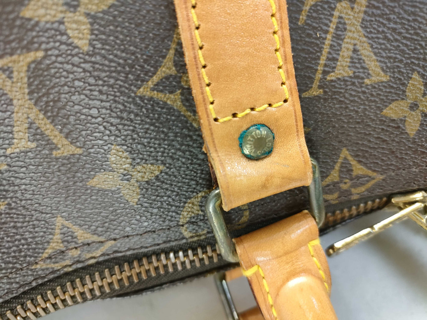 LOUIS VUITTON Monogram Keepall 50 M41426 VI882 Poignier Name Tag Boston Bag