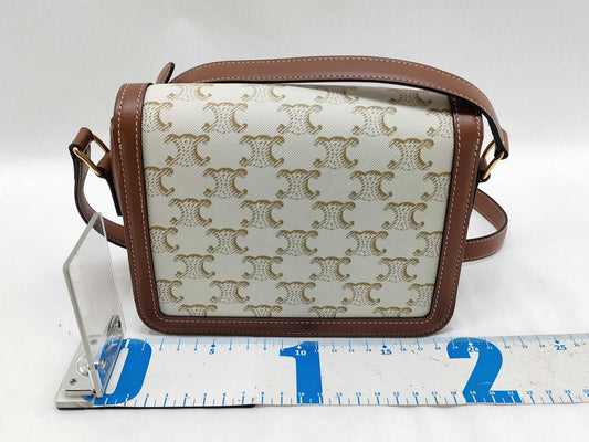 CELINE Teen Triomphe Shoulder Bag with Logo and Metal Hardware