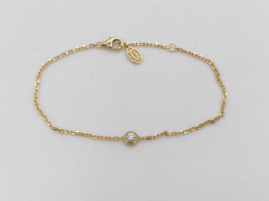 Cartier D'Amour Diamant Léger LM Yellow Gold Au750 1.9g Bracelet/Bangle