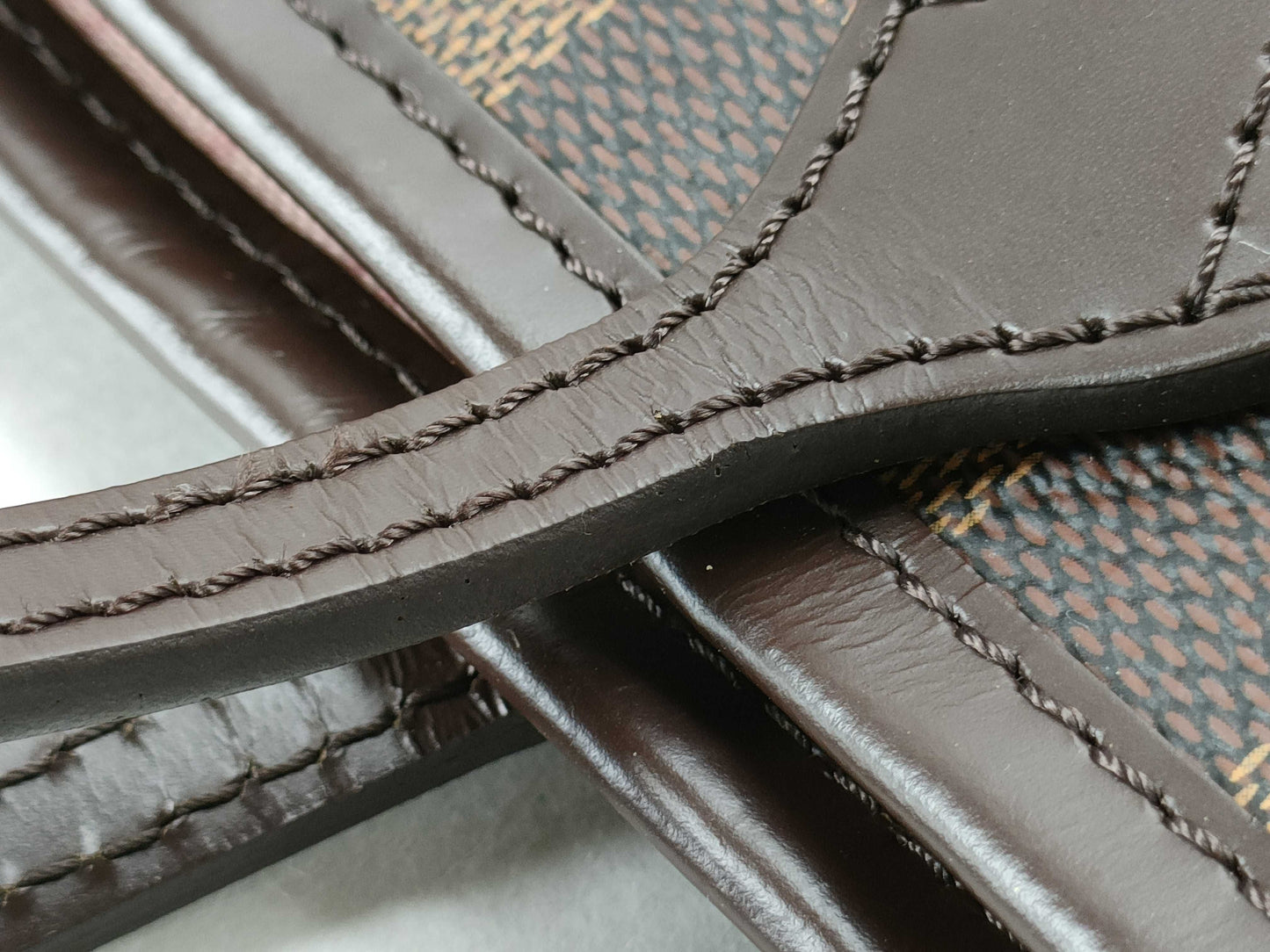 LOUIS VUITTON Damier Neverfull MM Ebene Rose Ballerine Tote Bag N41603