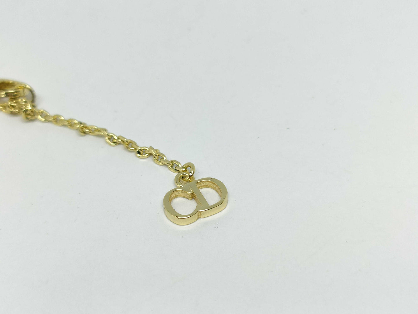 Dior Rhinestone F Pearl Necklace with Box Necklace