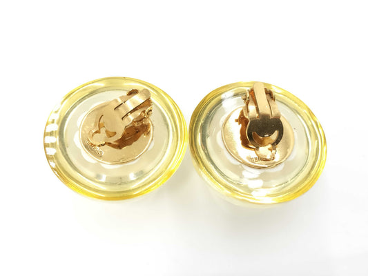 CHANEL engraved camellia and clover large earrings