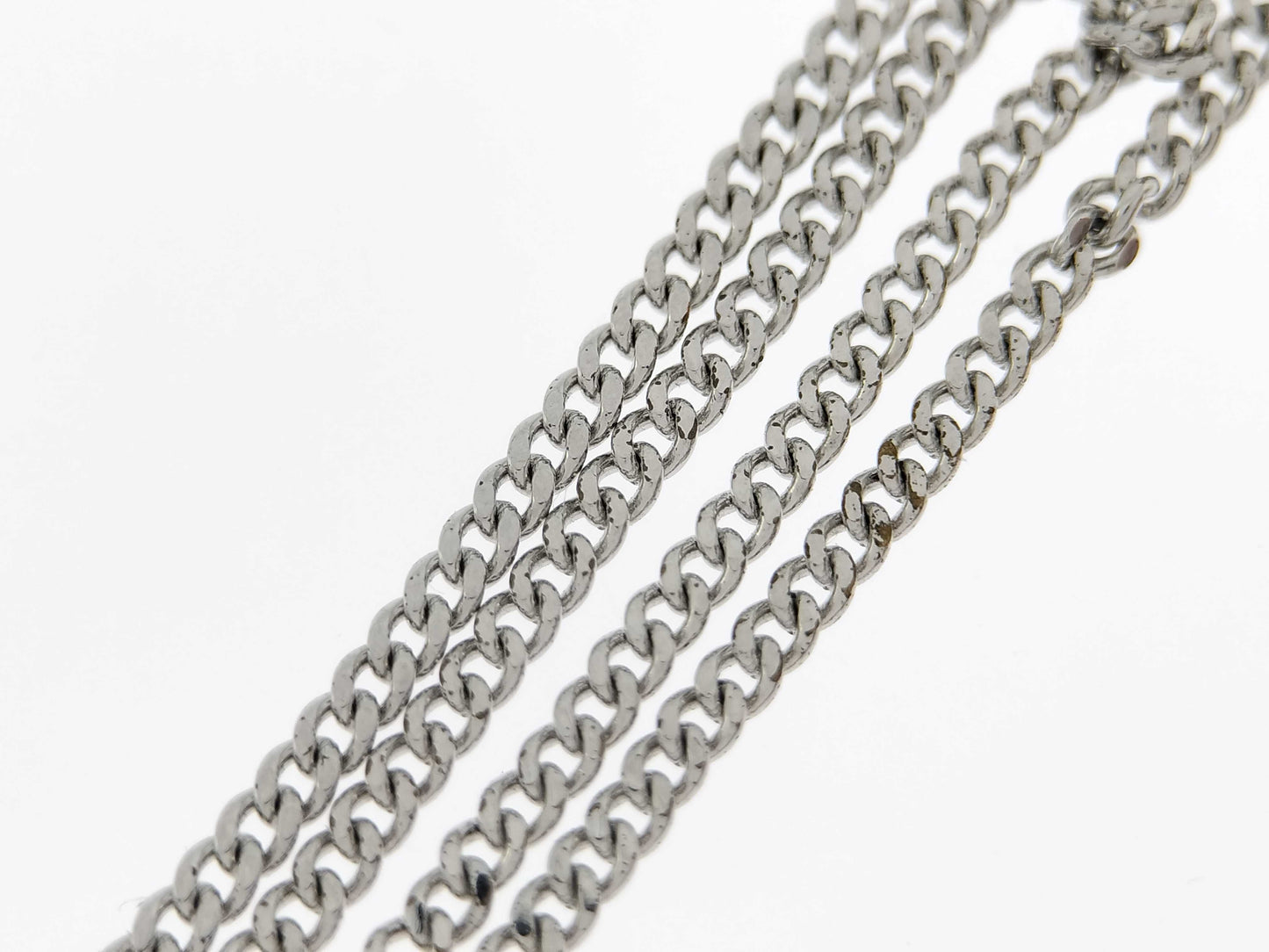 Dior Silver Logo Heart Rhinestone Necklace