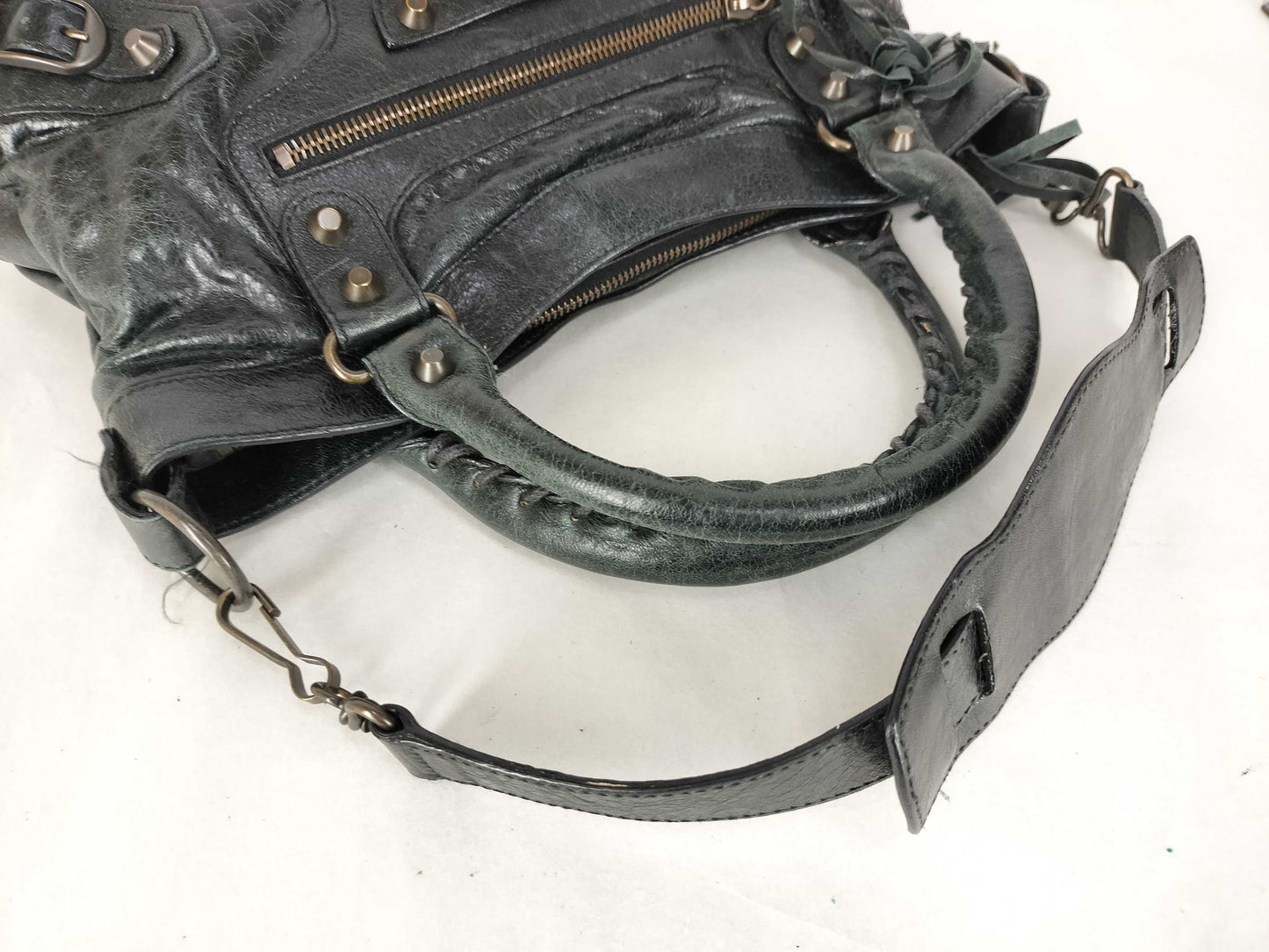 BALENCIAGA The City Black 2-Way Shoulder Bag with Mirror