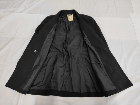 CHANEL Wool Double-Breasted Jacket with Coco Buttons PO2059 Black Size 38