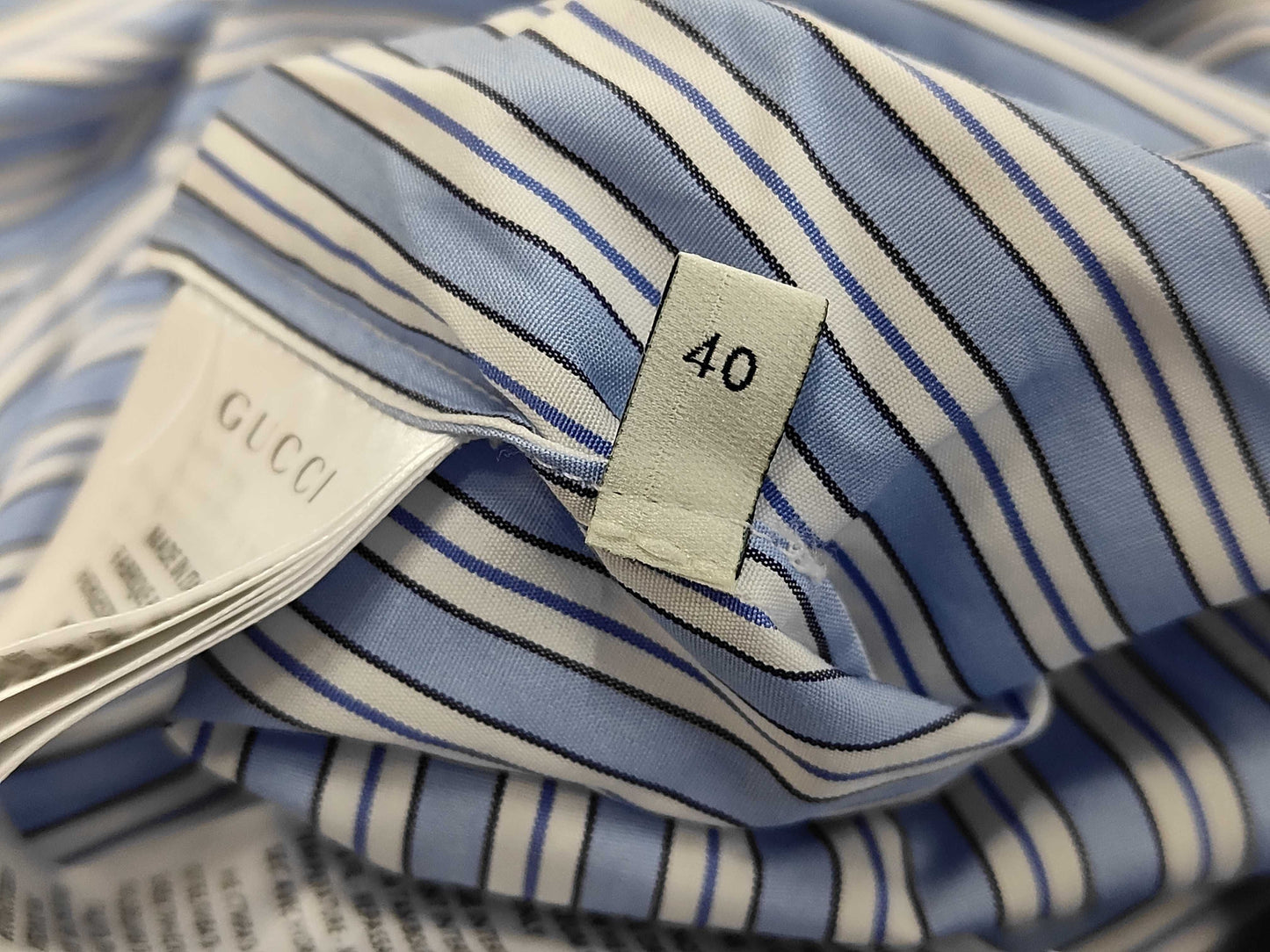 GUCCI 2018 Cotton Shirt Dress with Detachable Striped Collar