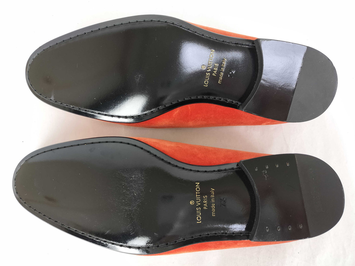 LOUIS VUITTON Velvet Loafers with LV Emblem, Men's Size 7 1/2 L