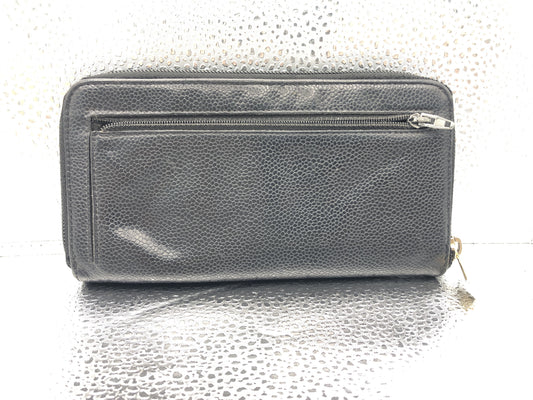 CHANEL Coco Mark Round Zipper Long Wallet with Seal 8035816 Caviar Skin Black Wallet