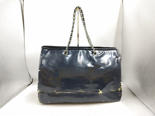 CHANEL Bonbon Tote Bag with Seal 14185796 and Guarantee Card, Patent Leather Blue Tote Bag