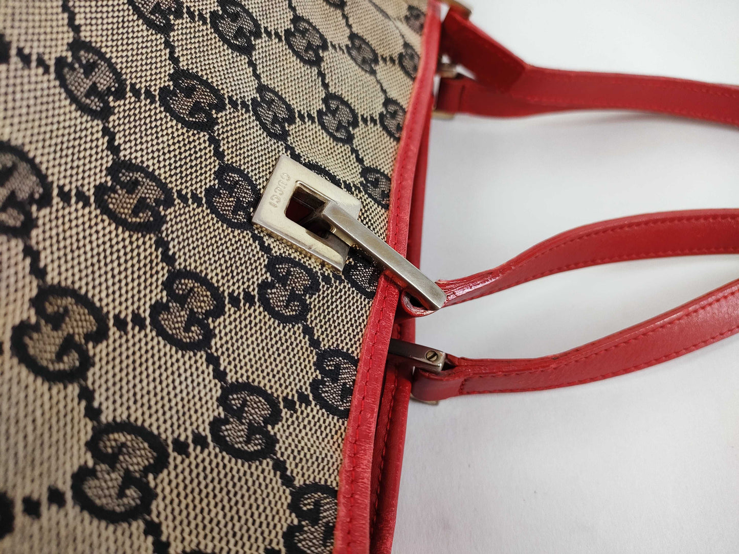 GUCCI GG Canvas 002.1098 Tote Bag GG Canvas Red Tote Bag
