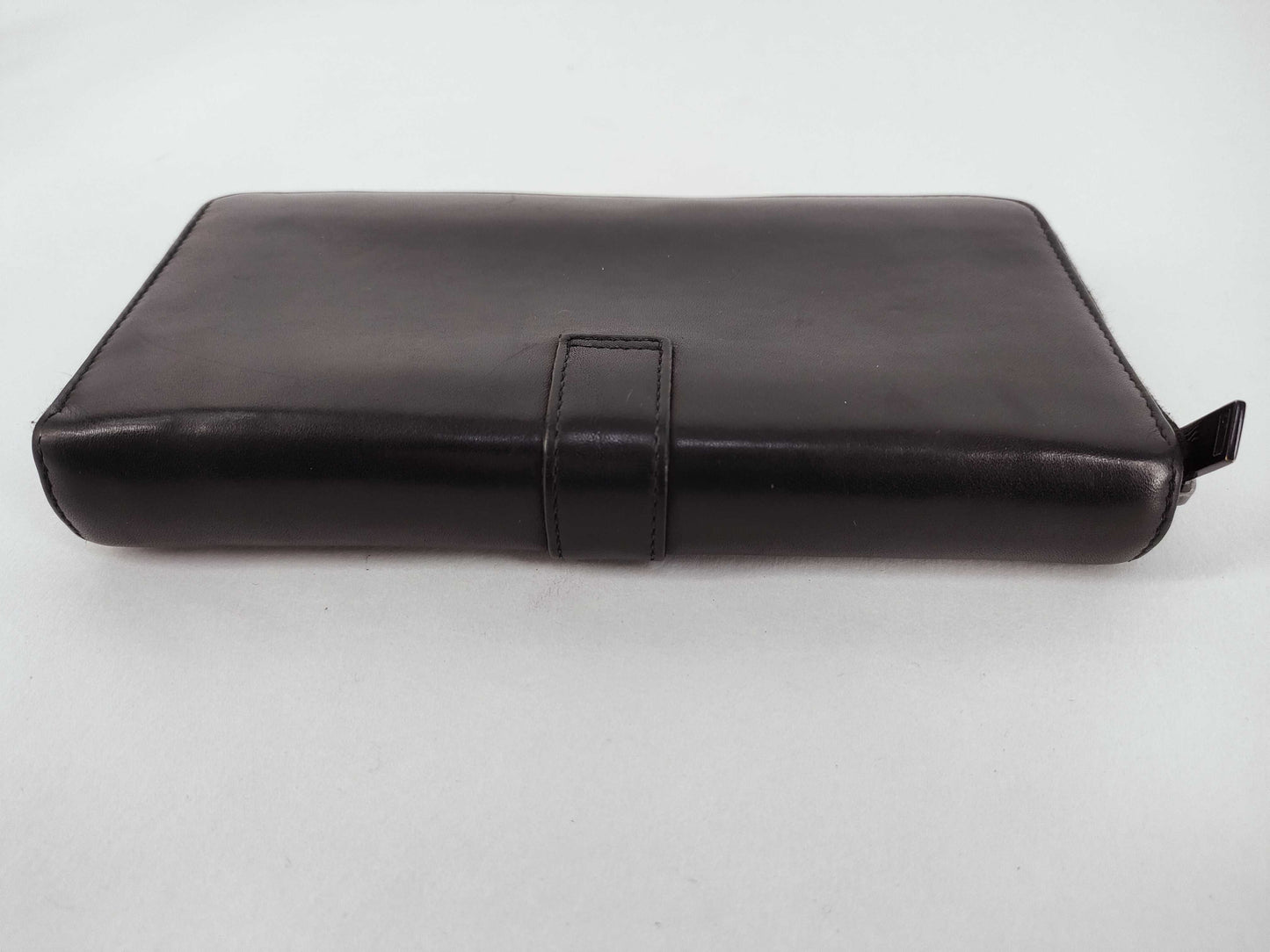 SAINT LAURENT Round Zip Long Wallet Leather Black Wallet