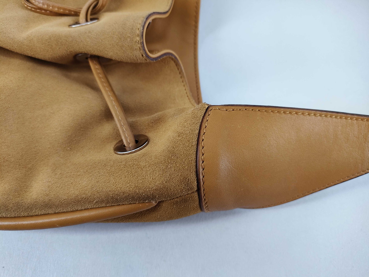 GUCCI Drawstring Handbag Suede Shoulder Bag